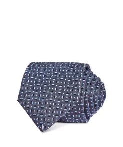 Brand new ❤️ HUGO Geometric Dot Silk Skinny Tie Dark Blue 🤩