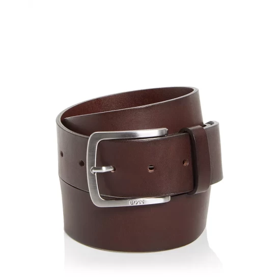Outlet 🤩 BOSS Hugo Boss Men's Leather Belt Dark Brown 🤩 3 Outlet 🤩 BOSS Hugo Boss Men's Leather Belt Dark Brown 🤩