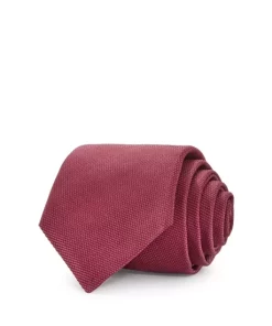 Budget ⭐ HUGO Solid Silk Skinny Tie Dark Pink ✔️