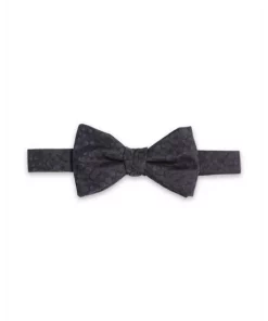 Best Sale 🔔 HUGO Tonal Dot Print Pre Tied Silk Bow Tie Dark Gray 😍