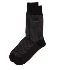Best Pirce 🤩 BOSS Dean Micro Grid 👗 Dress 🧦 Socks Black ⭐