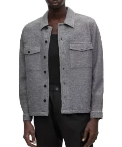 Coupon ⭐ HUGO Enalu Oversized 👕 Shirt Jacket Medium Gray 💯