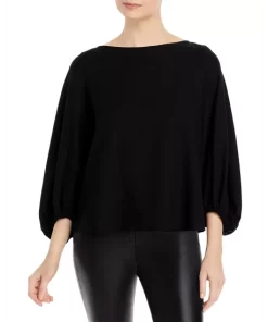 Best Pirce 👍 BOSS Boatneck Blouson Sleeve Top Black 🎁