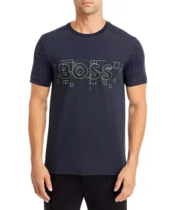 Best deal 👍 BOSS Slim Fit Glow In The Dark Logo Graphic Tee Dark Blue 🎁