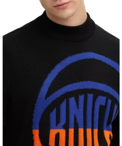 Wholesale ⌛ BOSS Relaxed Fit Knicks 🏀 Basketball Sweater Black 😀 -BOSS Sales Store unnamed file 1187