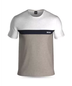 Wholesale 🛒 BOSS Color Blocked Logo Graphic Tee Light Beige ❤️