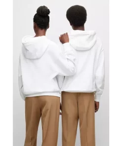 Best Sale 👏 BOSS Econy2 Relaxed Fit Logo Hoodie White 😀 -BOSS Sales Store unnamed file 128