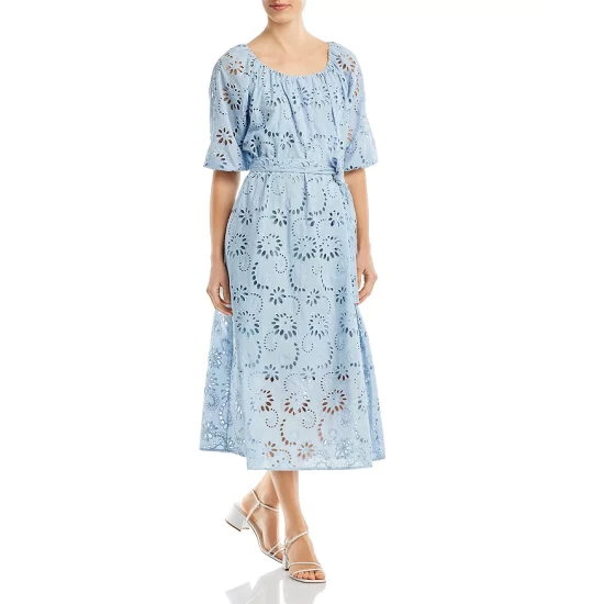 Discount โญ BOSS Dolara Cotton ๐ Dress Blue Dust Fantasy ๐ 3 Discount โญ BOSS Dolara Cotton ๐ Dress Blue Dust Fantasy ๐