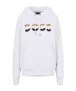 Best Sale 👏 BOSS Econy2 Relaxed Fit Logo Hoodie White 😀 -BOSS Sales Store unnamed file 129