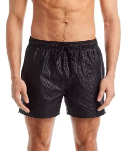 Cheapest 🎉 HUGO Ayo Allover Logo 5" Swim Shorts Black 🔔