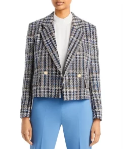 Best Sale 🥰 BOSS Tweed Double Breasted Jacket Mountain Blue Fantasy 😍