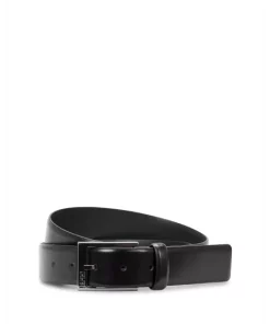 Budget ✨ BOSS Hugo Boss Men's Garney_Sz35 Leather Belt Black ⌛