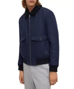 BOSS Sales Store 44 Cheapest 😉 HUGO Bavi Aviator Jacket Dark Blue 🤩