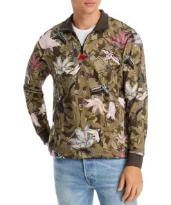 Best reviews of 🎉 HUGO BOSS Dloral Floral Quarter Zip Jacket Open Miscellaneous 😍