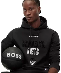 Promo ⌛ BOSS Brooklyn Nets 🏀 Basketball Graphic Hoodie Black ⭐ -BOSS Sales Store unnamed file 1413