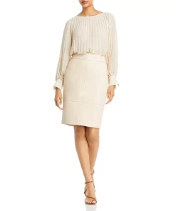 Coupon 🎉 BOSS Selrita Leather Pencil 👗 Skirt Bisque 👍 -BOSS Sales Store unnamed file 1446