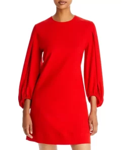 Top 10 🎉 BOSS Dageta Balloon Sleeve 👗 Dress Burnt Red 🎁