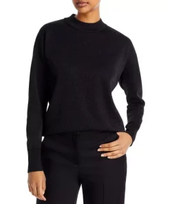 Discount ✔️ BOSS Glitter Knit Long Sleeve Top Black 👏