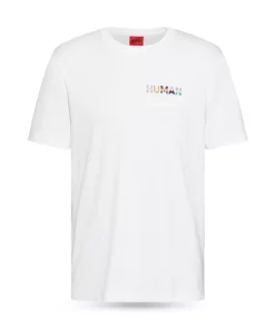 Budget ❤️ HUGO Dain Regular Fit Short Sleeve Logo Tee White 🤩