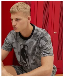 Budget 🎉 BOSS NBA T Camo NBA 10246516 Cotton Stretch Logo Graphic Tee Black 😀 -BOSS Sales Store unnamed file 1543