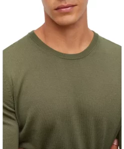 Cheapest ❤️ BOSS Leno-P Slim Fit Wool Crewneck Sweater Dark Blue 🎁 -BOSS Sales Store unnamed file 172