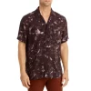 Best Sale 🛒 HUGO Ellino Cotton Floral Print Relaxed Fit Button Down Camp 👕 Shirt Dark Brown 😉 -BOSS Sales Store unnamed file 184