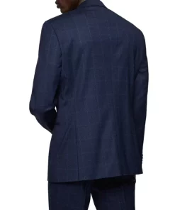 Best Sale ⌛ BOSS H-Huge Tonal Windowpane Peak Lapel Slim Fit Suit Dark Blue 🧨 -BOSS Sales Store unnamed file 231