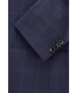 Best Sale ⌛ BOSS H-Huge Tonal Windowpane Peak Lapel Slim Fit Suit Dark Blue 🧨 -BOSS Sales Store unnamed file 235