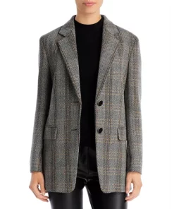 Best Pirce 🔔 BOSS Jenelli Notch Collar Blazer Grey Plaid 🔥