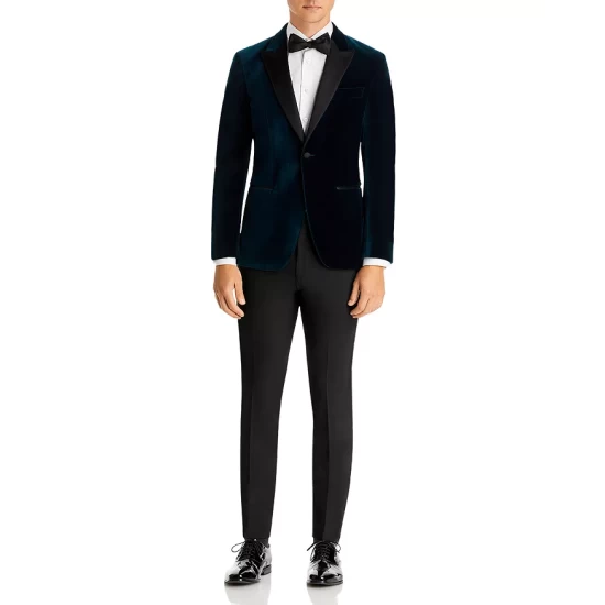 Best reviews of ✔️ BOSS Hutson Velvet Slim Fit Tuxedo Jacket Teal ⌛ 4 Best reviews of ✔️ BOSS Hutson Velvet Slim Fit Tuxedo Jacket Teal ⌛ - Image 2