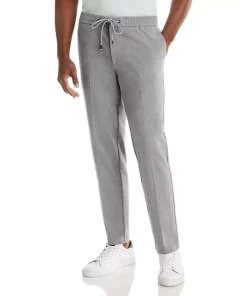 BOSS Sales Store 49 Cheapest ⭐ BOSS Banks Slim Fit Tapered Drawstring Pants Silver ✨