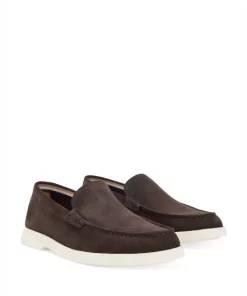Cheapest 💯 BOSS Men's Sienne Moc Toe Loafers Dark Brown 👍
