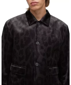 Cheap 😀 HUGO Hayson Leopard Print Jacket Black ✨ -BOSS Sales Store unnamed file 288
