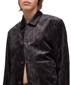 Cheap 😀 HUGO Hayson Leopard Print Jacket Black ✨ -BOSS Sales Store unnamed file 289
