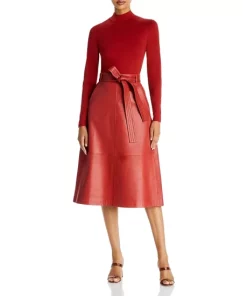 Best Sale 😀 BOSS Seresia Leather Midi 👗 Skirt Medium Brown 👍 -BOSS Sales Store unnamed file 296