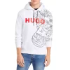 Budget 👍 HUGO Danimaux Logo Graphic Pullover Hoodie White 😍 -BOSS Sales Store unnamed file 375