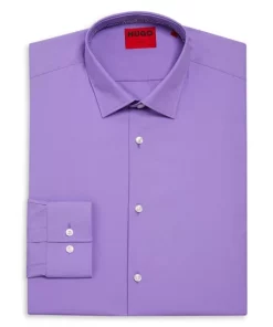 Cheapest 🔔 HUGO Koey Cotton Floral Trim Slim Fit 👗 Dress 👕 Shirt White 👍 -BOSS Sales Store unnamed file 403