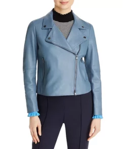 Brand new 🌟 BOSS Saleli Leather Jacket Open Blue 💯 -BOSS Sales Store unnamed file 438