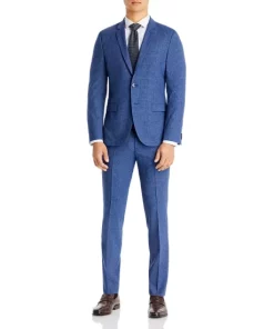 Discount ๐ HUGO Arti & Hesten Tonal Micro Check Extra Slim Fit Suit Separates Turquoise/aqua ๐