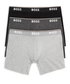 Cheap 👏 BOSS Power Cotton Blend Boxer Briefs, Pack Of 3 Open Gray ✨