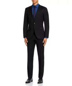 Cheapest 🎉 BOSS Huge/Genius Wool Twill Slim Fit Suit Blue 🎉