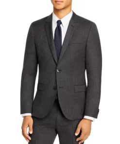 Outlet 🔥 HUGO Arti Birdseye Extra Slim Fit Suit Jacket Charcoal 🔔