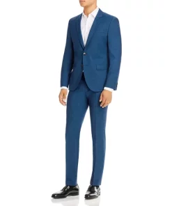 Discount โค๏ธ HUGO Arti & Hesten Petrol Blue Textured Extra Slim Fit Suit Separates Turquoise/aqua ๐คฉ