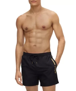 Outlet ✨ BOSS Ole Logo Swim Shorts Black ⭐