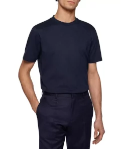 Budget 😀 BOSS Thompson 02 Cotton Solid Tee Dark Blue 🥰 -BOSS Sales Store unnamed file 547