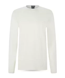 Hot Sale ✨ BOSS Tenison 36 Slim Fit Long Sleeve Crewneck Tee Open White 🛒 -BOSS Sales Store unnamed file 552
