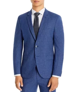 Hot Sale 🔥 HUGO Arti Tonal Micro Check Extra Slim Fit Suit Jacket Turquoise/aqua 😉