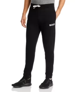 Top 10 ⌛ BOSS Ease Cotton Logo Print Joggers Regular Fit Black 🧨