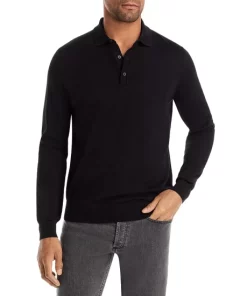 Promo 😉 BOSS Lancione Long Sleeve Polo 👚 Shirt Dark Blue 🥰