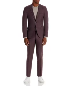 Best Sale ❤️ HUGO Hesten Micro Pattern Extra Slim Fit Suit Pants Burgundy 🎉 -BOSS Sales Store unnamed file 680